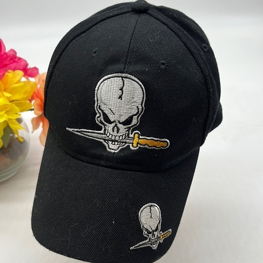 Stoned to the Bone Black Skull Baseball Hat Adjustable. HT1217A
